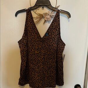 Old Navy Brown Polka Dot Tank Top